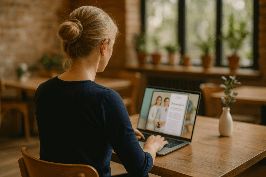 Dentolovers bis in die Praxis Service. Madlen bestellt Flyer.