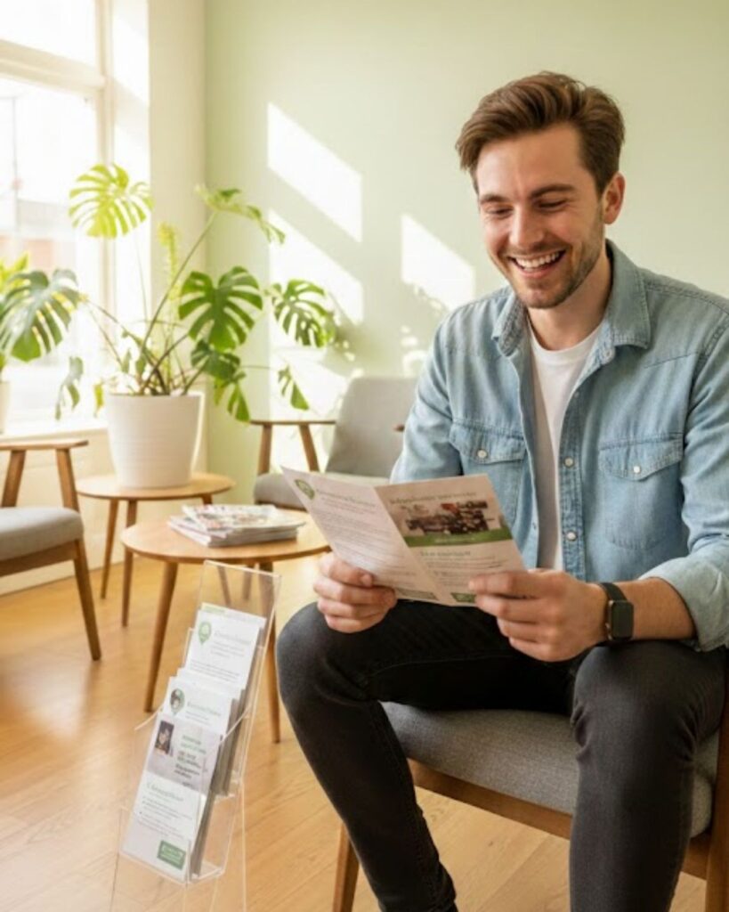 Nummer eins Marketingkanal für Dentosophen - Mann im Wartezimmer