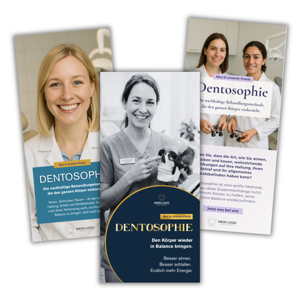Dentolovers Dentosophie Flyer Designs Übersicht
